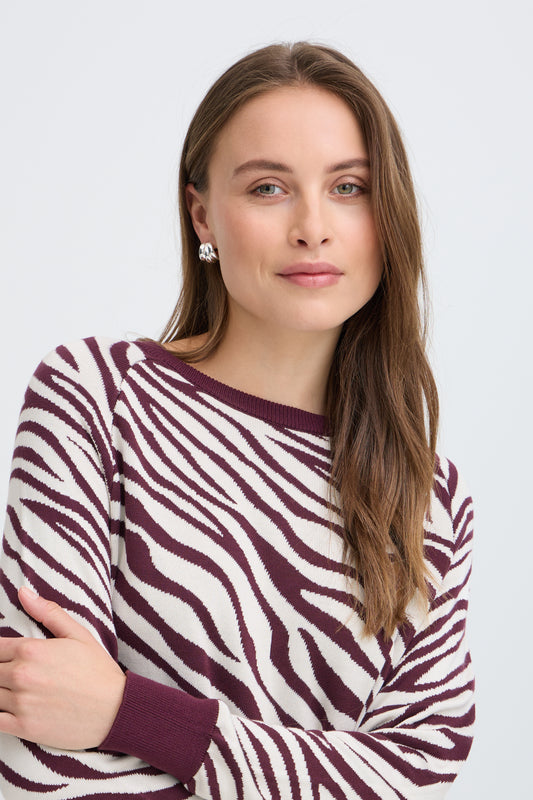 Pull zèbre bordeaux B.Young