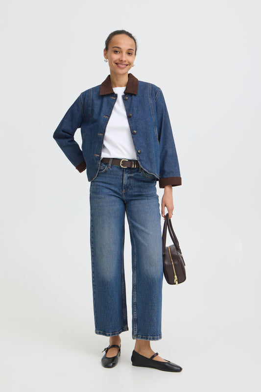 Veste jean détail velours B.Young