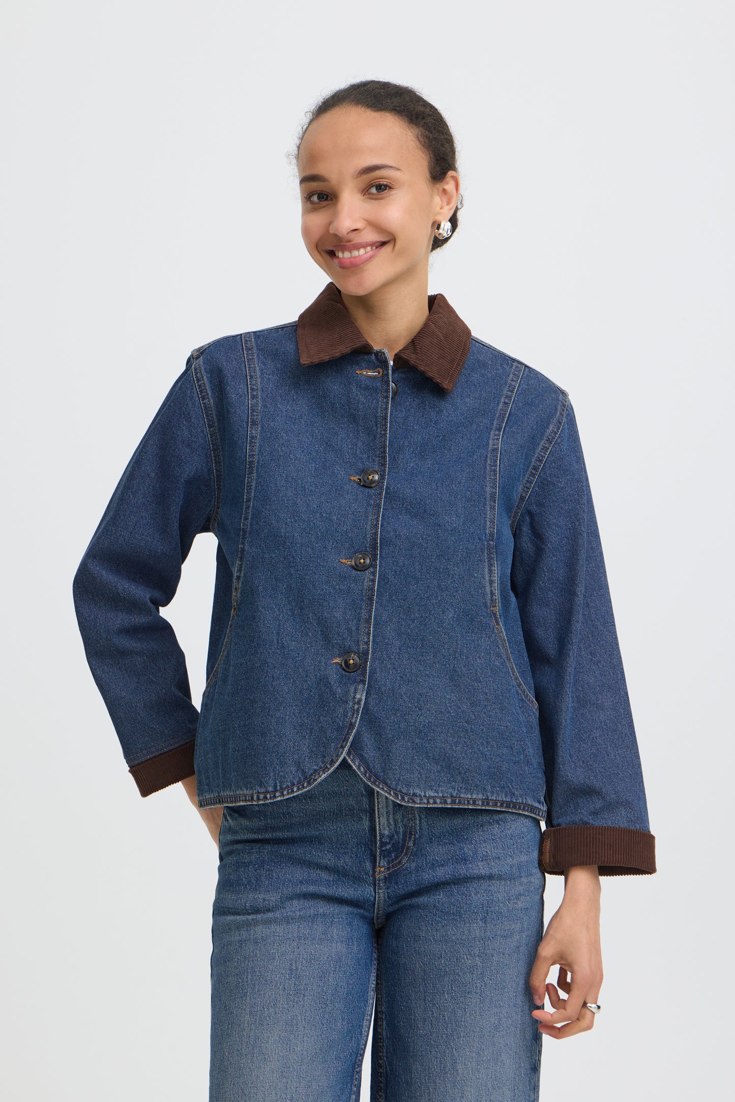 Veste jean détail velours B.Young