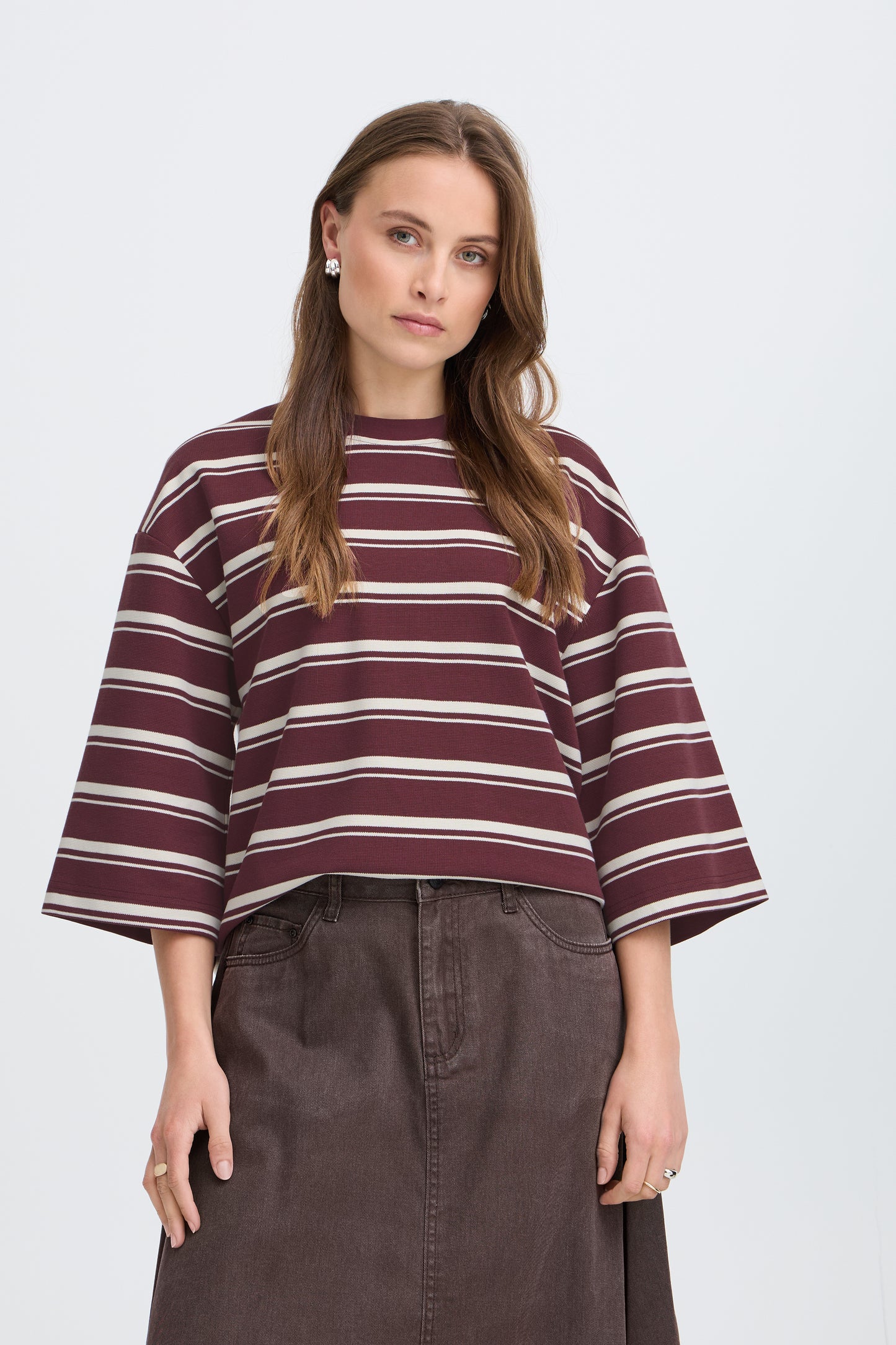 T-shirt épais rayures 3/4 B.Young