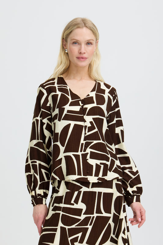 Blouse/chemisier motif géométrique B.Young