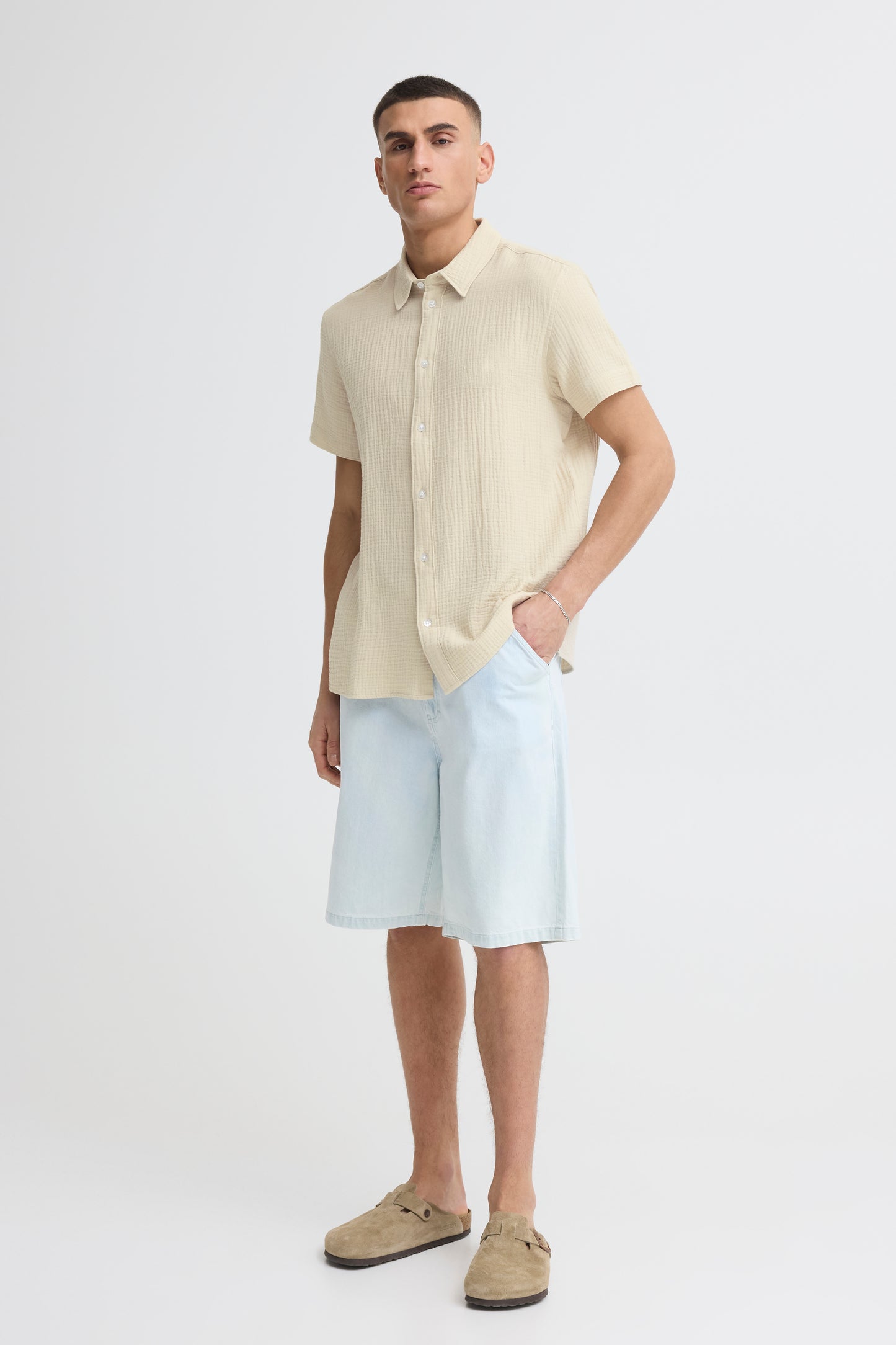 Chemise gaz de coton Solid