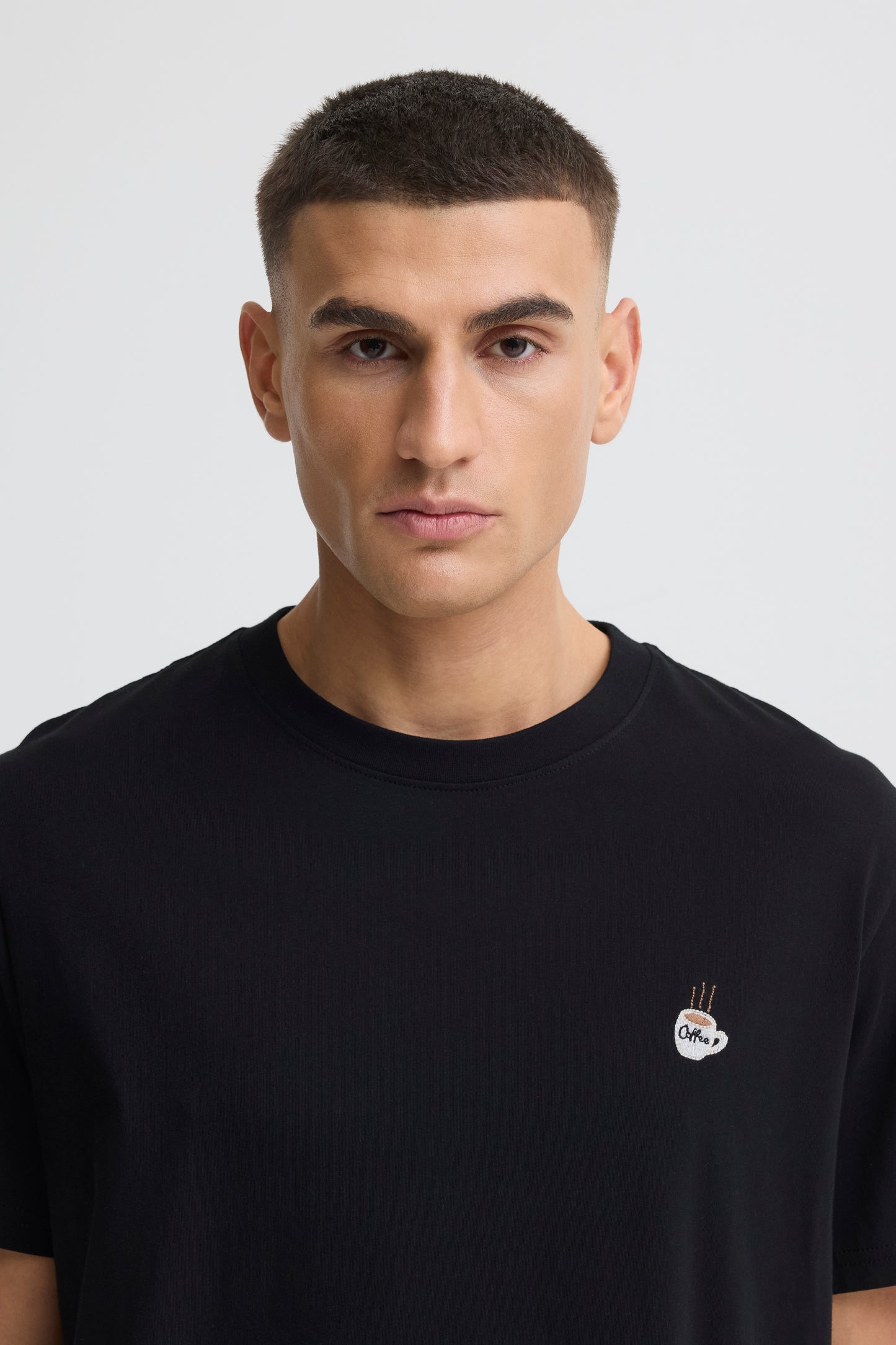 T-shirt broderie café Solid