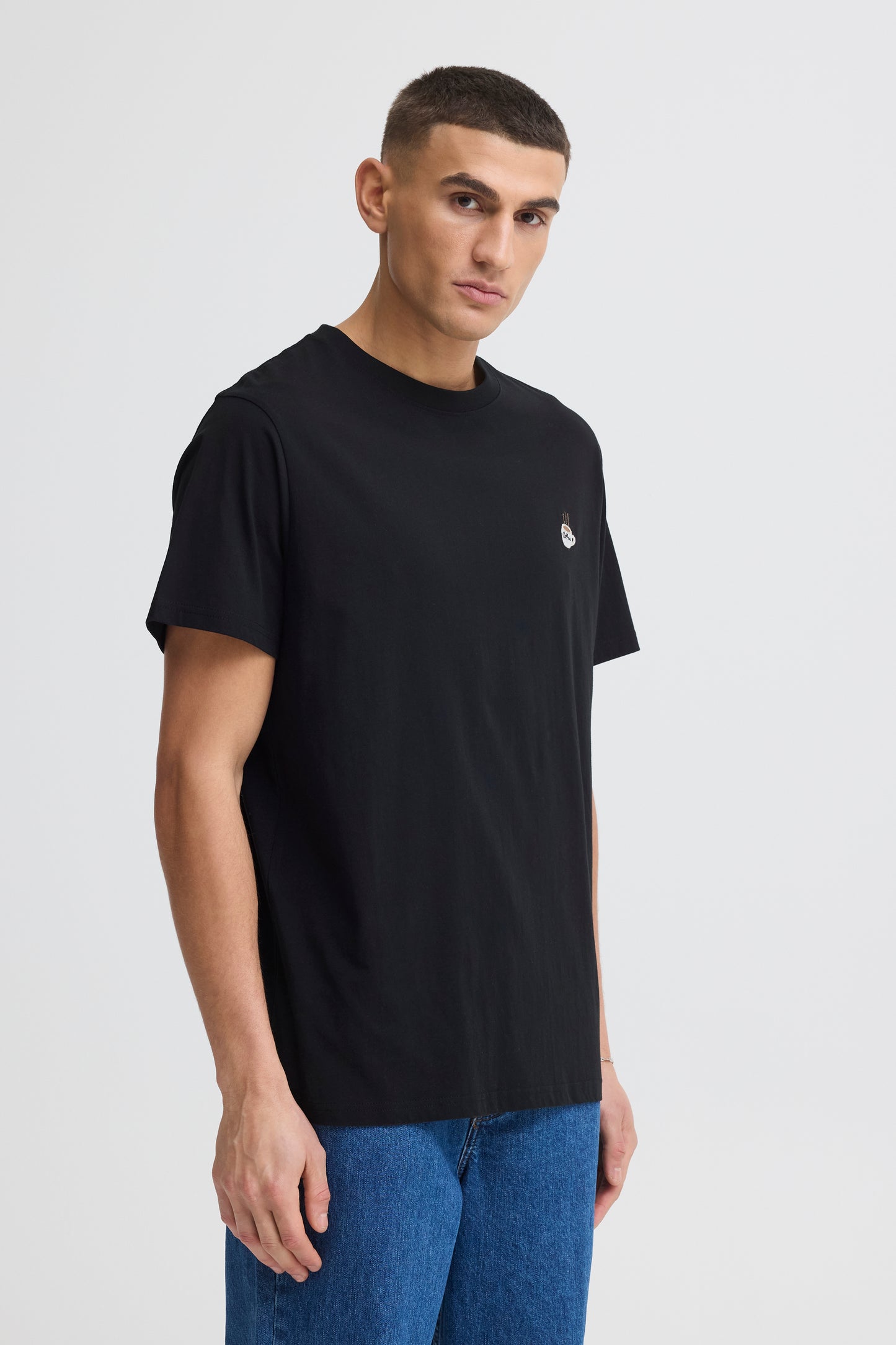 T-shirt broderie café Solid