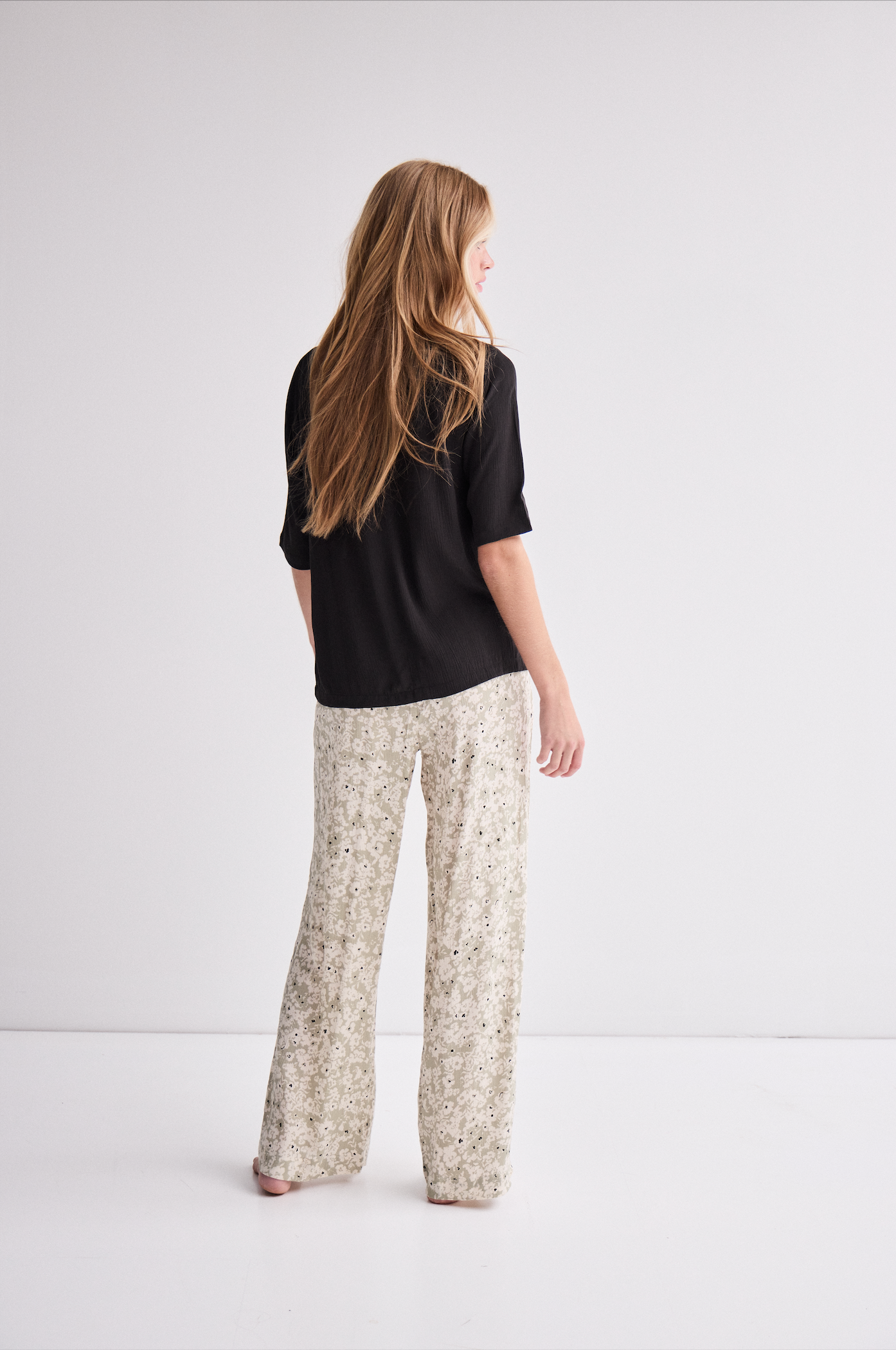Pantalon fluide motif floral ICHI