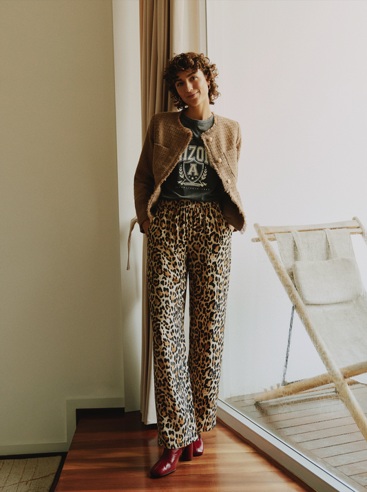 Pantalon confortable léopard B.Young
