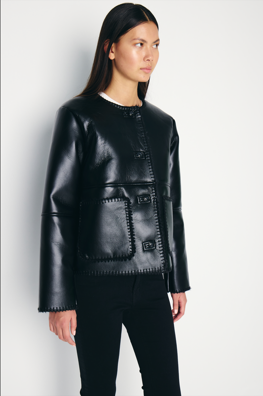 Veste vinyle surpiqures ICHI
