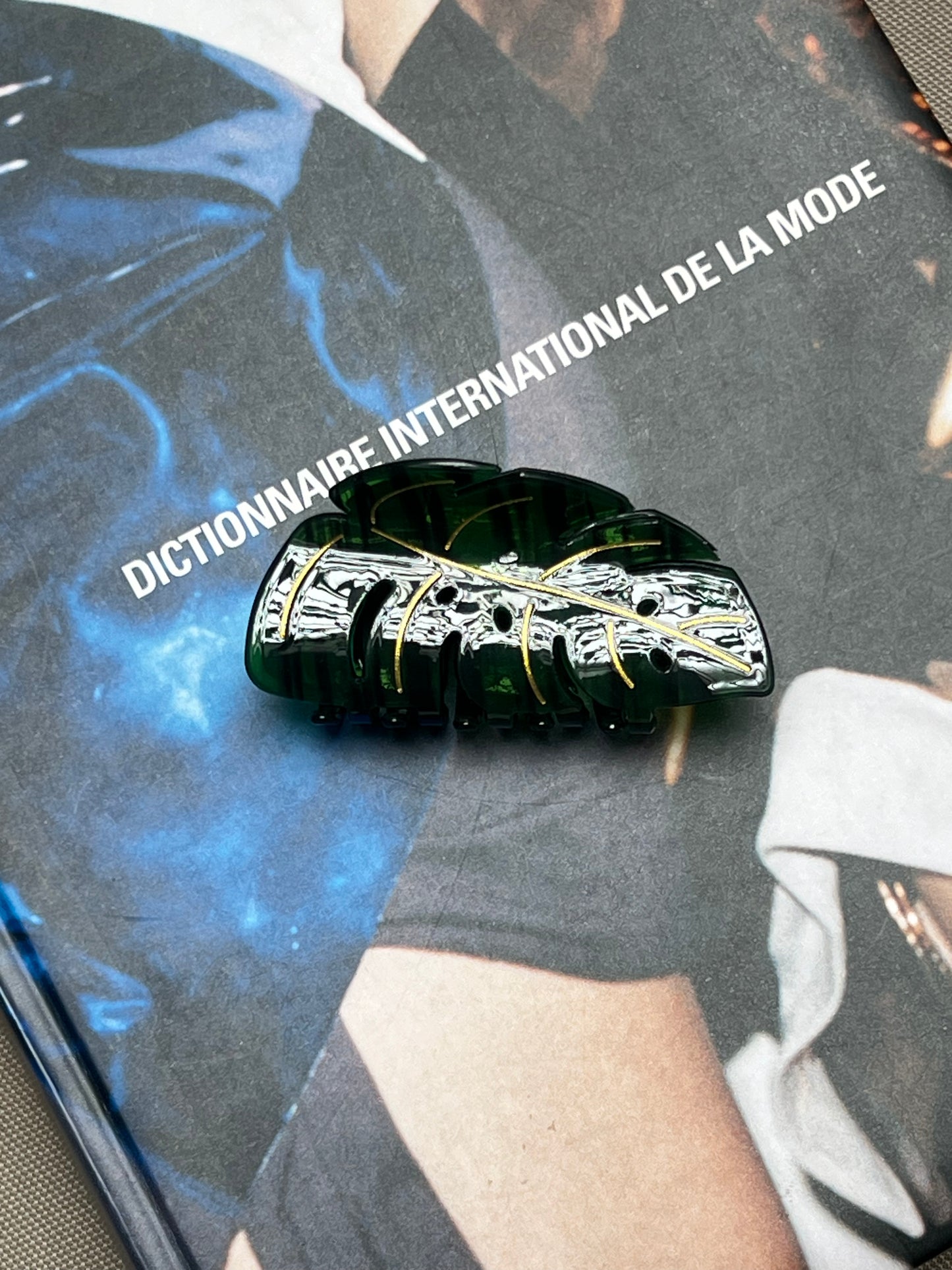 Pince à cheveux - Feuille doré