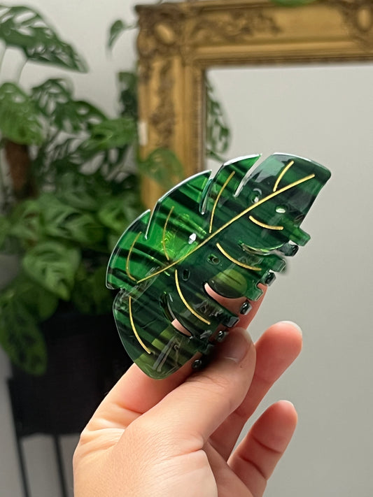 Pince à cheveux - Feuille doré