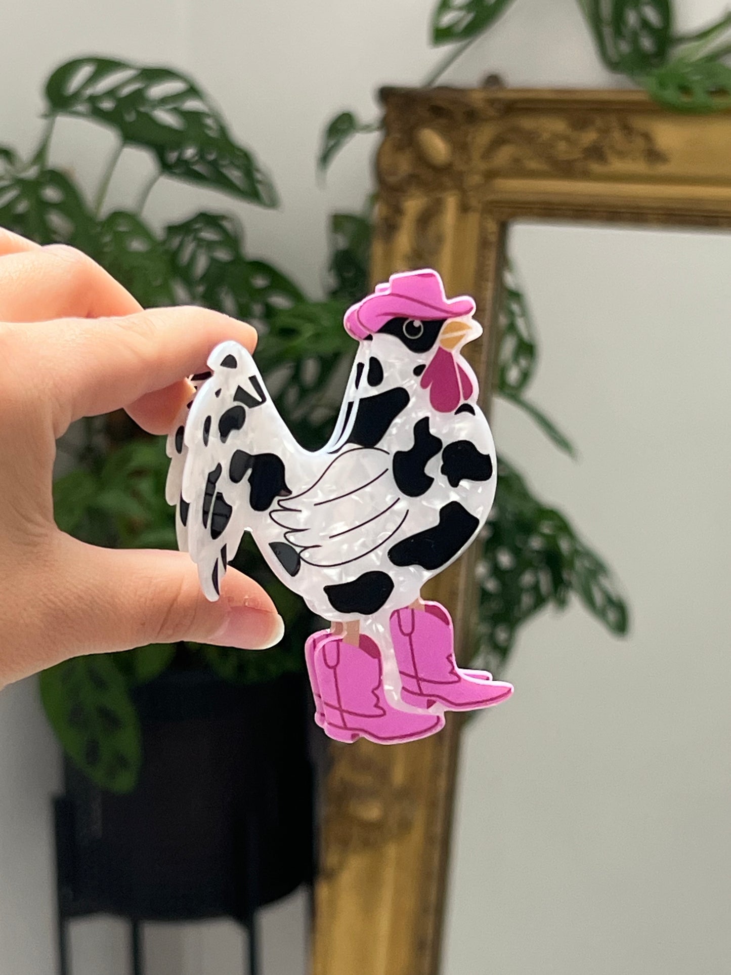 Pince à cheveux - Coq cowboy