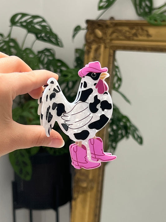 Pince à cheveux - Coq cowboy