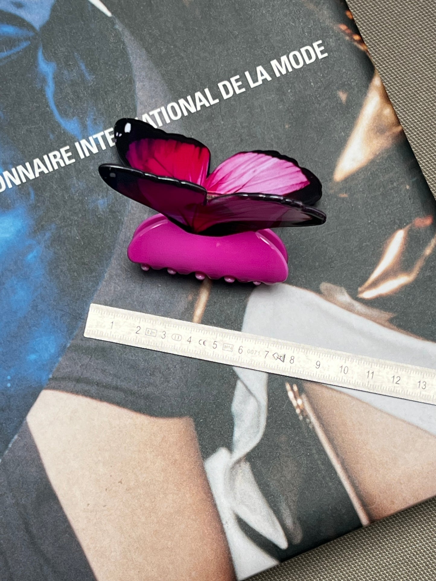 Pince à cheveux - Papillon rose