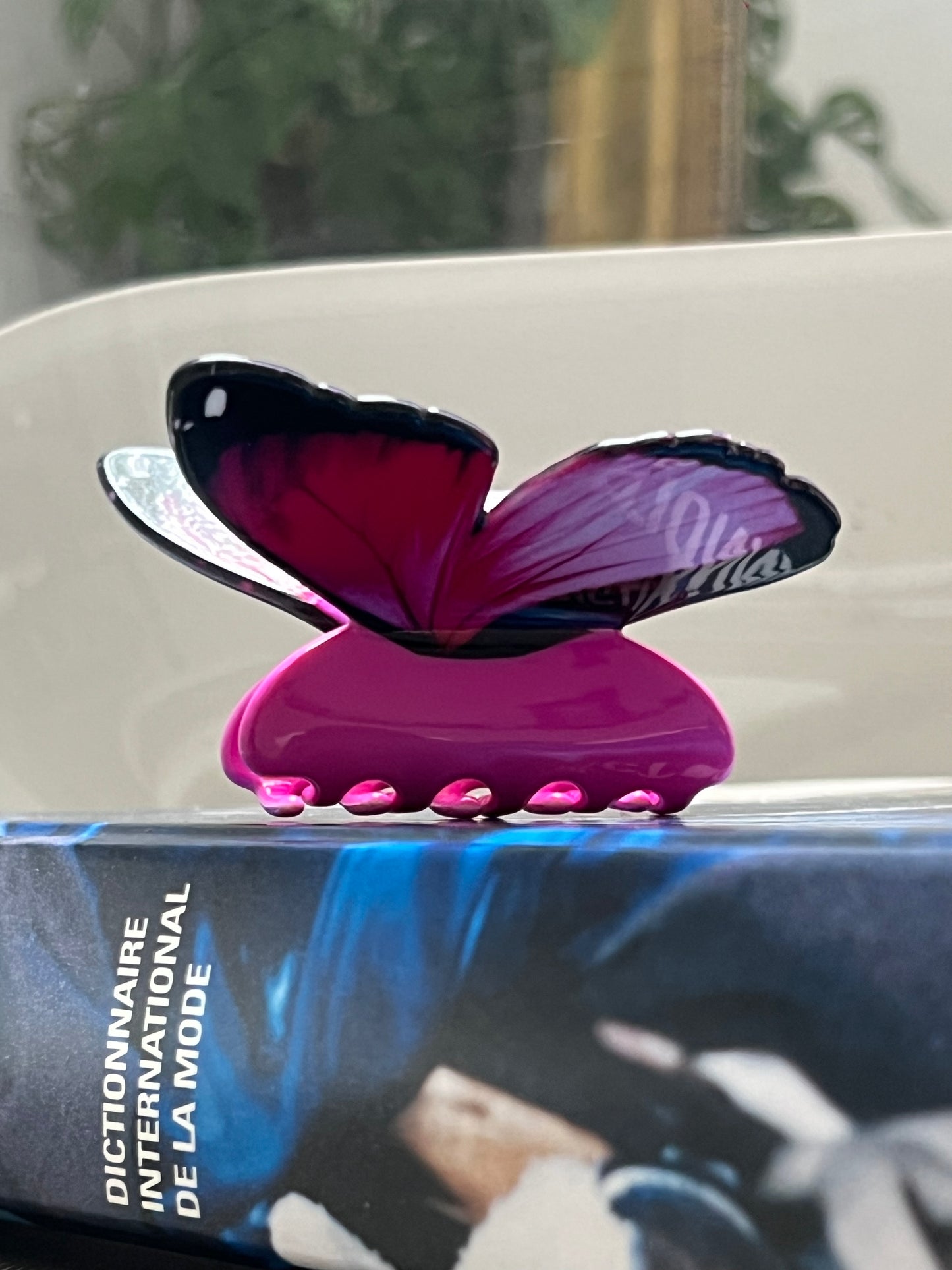 Pince à cheveux - Papillon rose