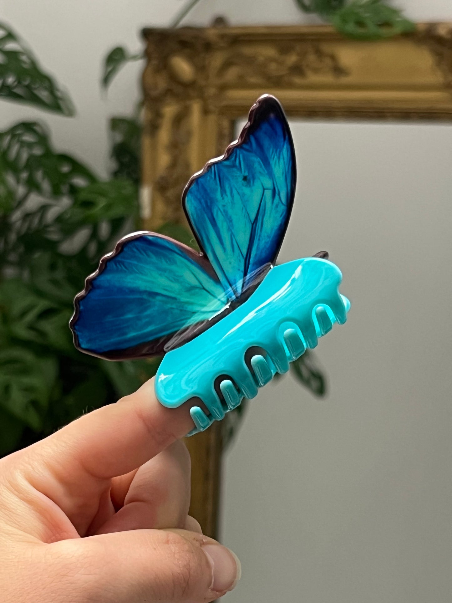 Pince à cheveux - Papillon bleu