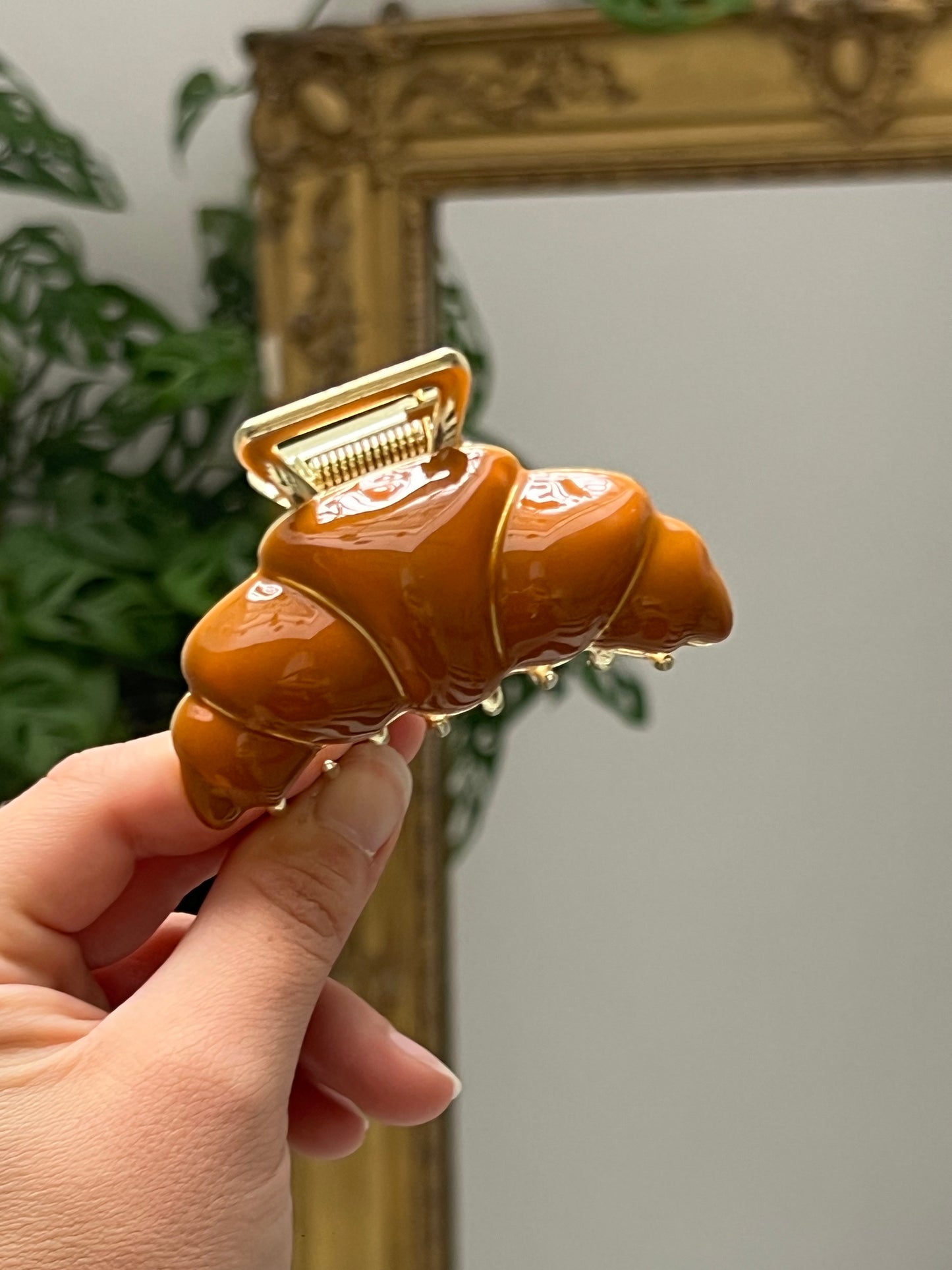 Pince à cheveux - Croissant doré