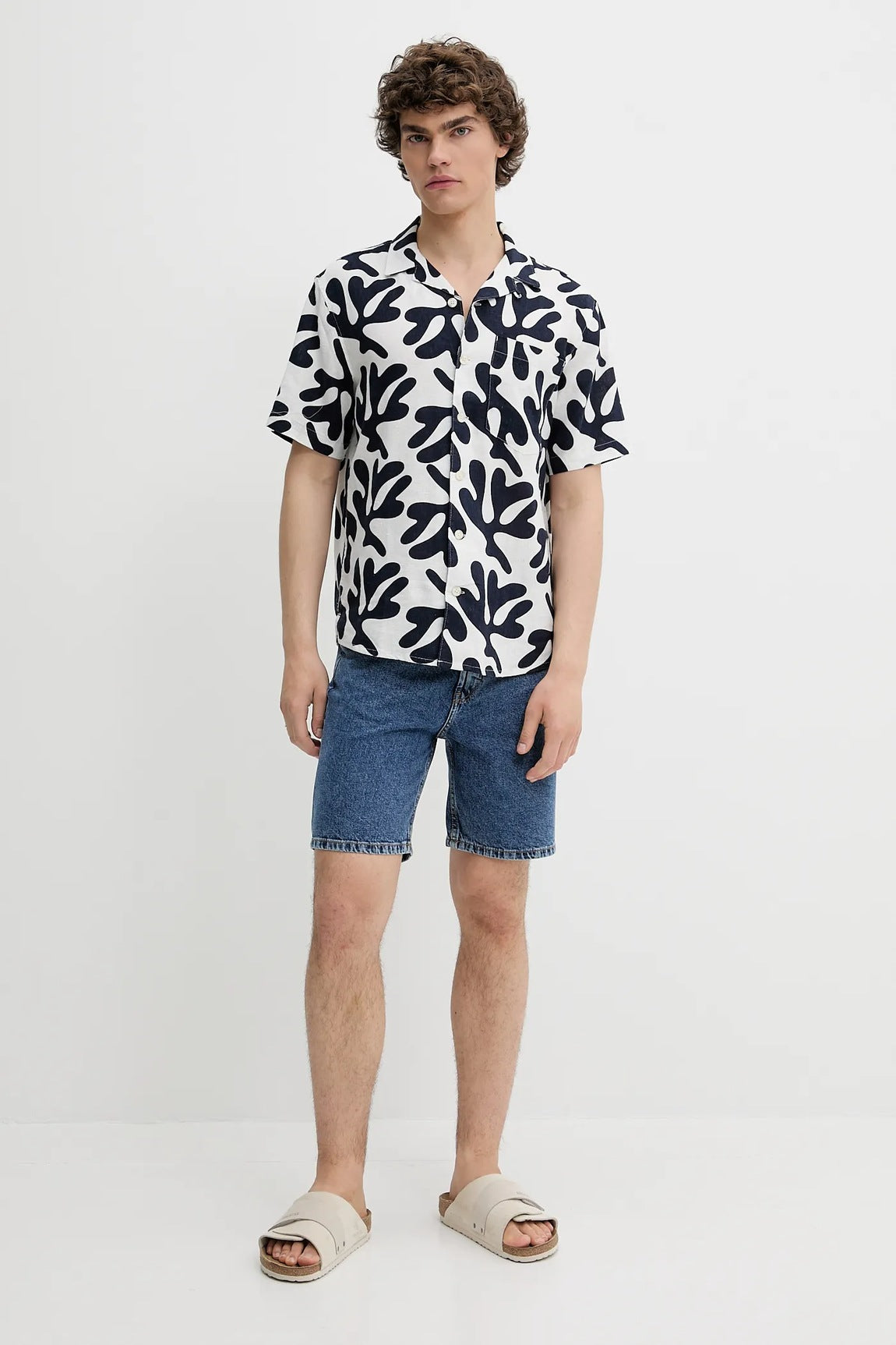 Chemise lin motif Solid