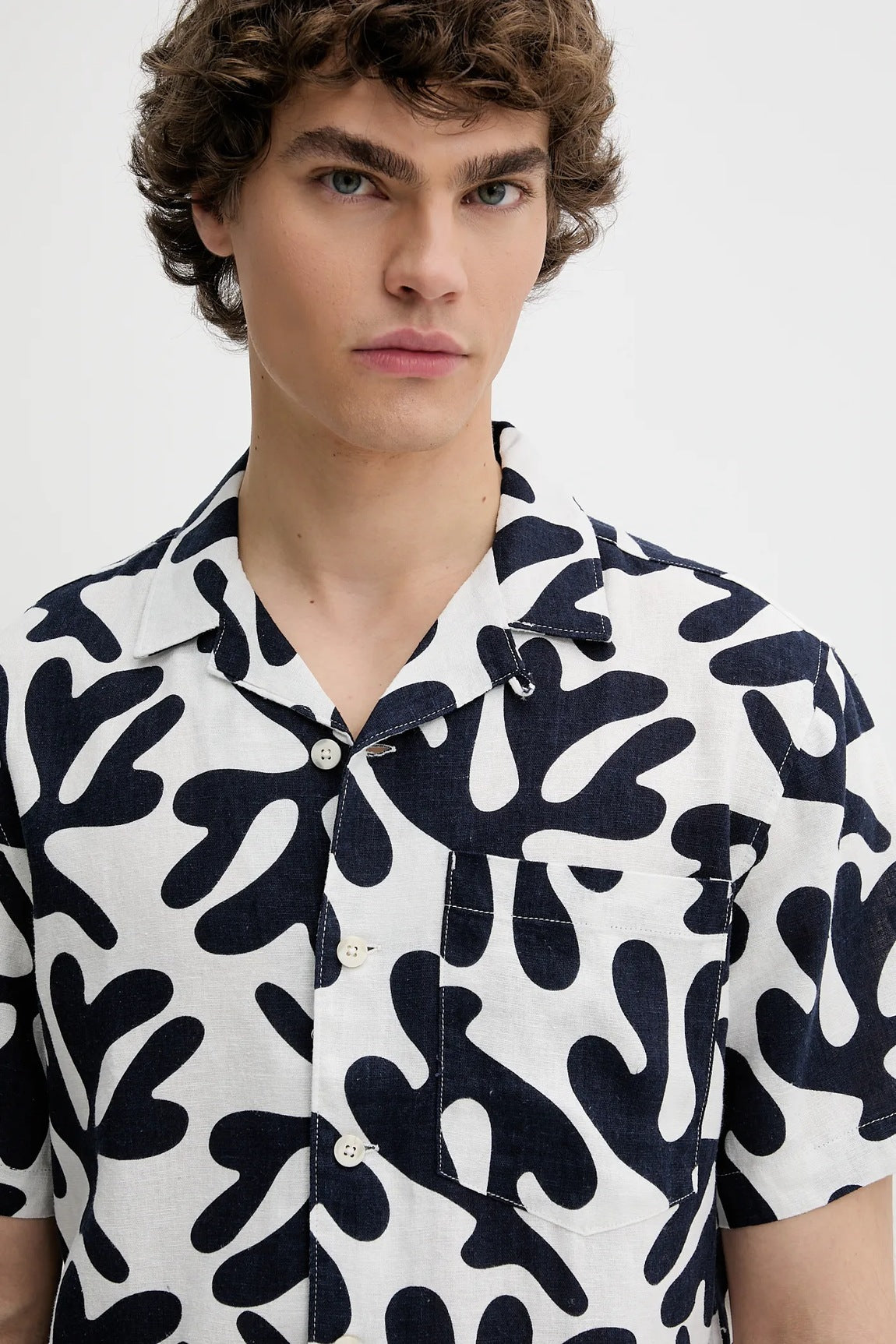 Chemise lin motif Solid